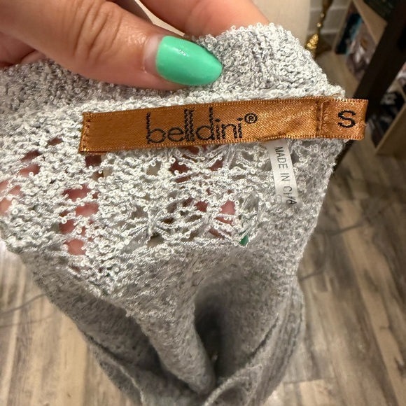 Belldini Gray Crew Neck Sweater with Knit Small - Picture 5 of 5